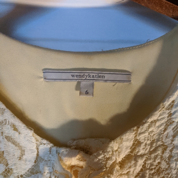 Wendy Katlan Light Yellow Lace Dress - Picture 2 of 5